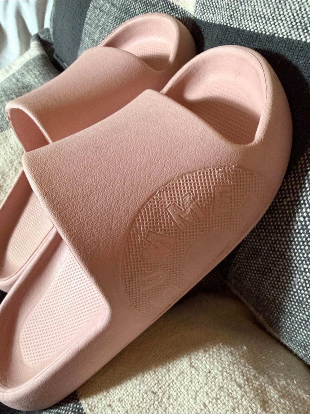 Light Pink Slide Sandals with Cushioned Strap